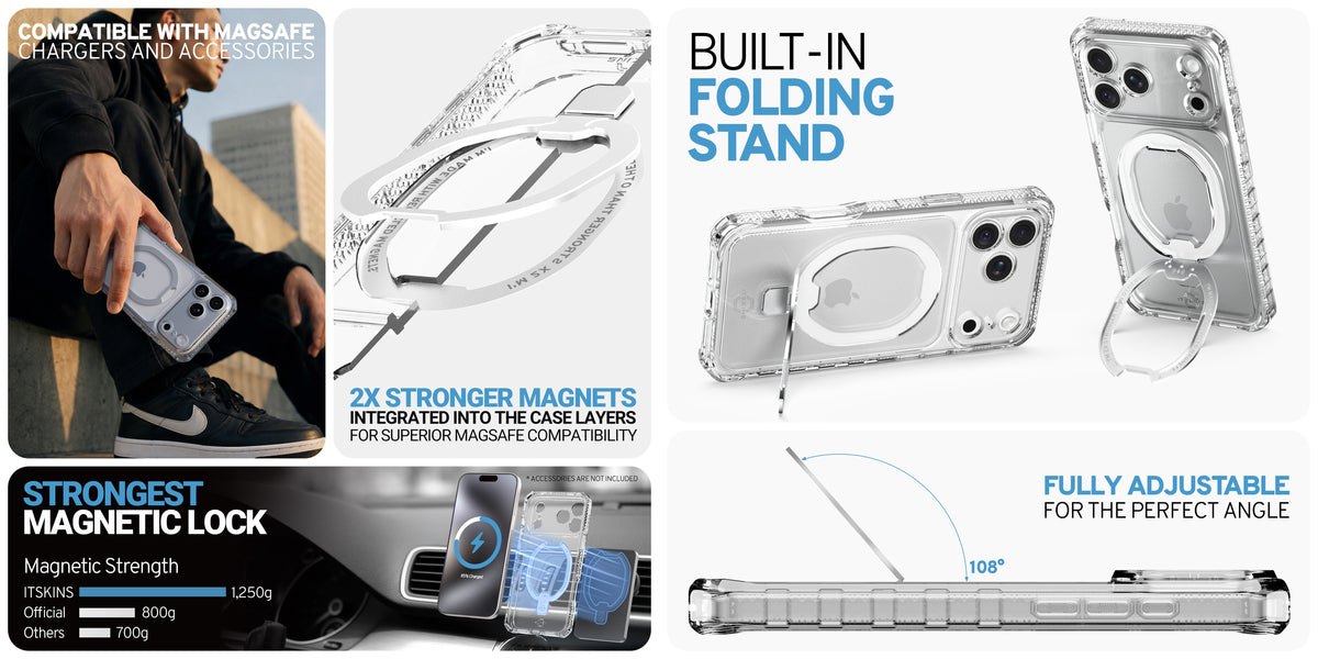 Buy ITSKINS Hybrid R Clear Stand MagSafe Case for Apple iPhone 18/17 Pro Max in Pakistan - Karachi, Lahore, Islamabad